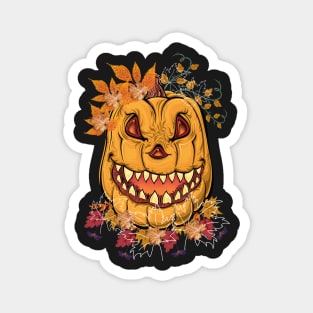 Retro spooky halloween and fall pumpkin Magnet