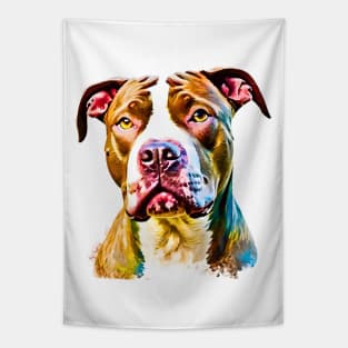 Soulful Impressionist Pitbull Terrier Tapestry