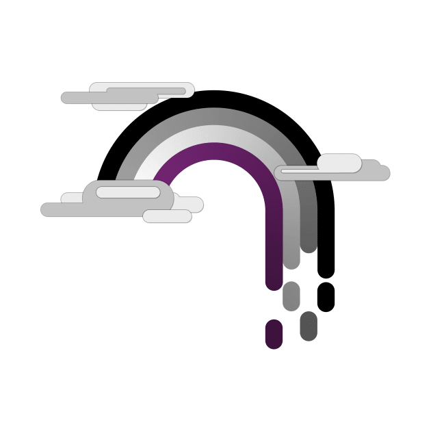 Asexual Pride Flag Minimalist Drip Rainbow Design by LiveLoudGraphics