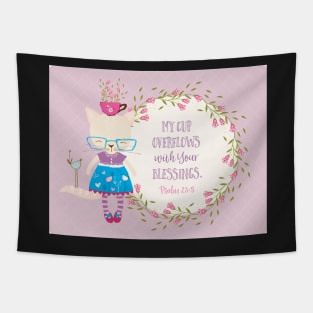 My Cup Overflows Kids Scripture Art Tapestry