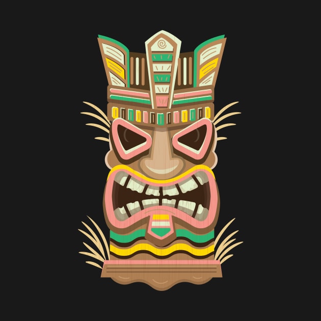 Retro fun Hawaiian Tiki Statue by JDawnInk