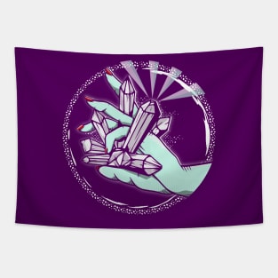 Charging amethyst crystals Tapestry