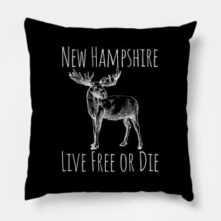 Nh Live Free Or Die Moose - New Hampshire Pillow