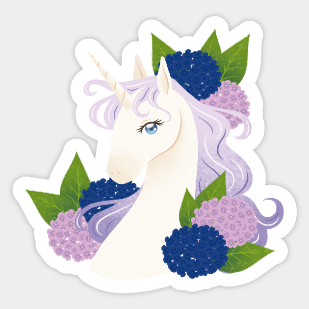 Unicorn Flowers Unicorn Sticker Teepublic Uk