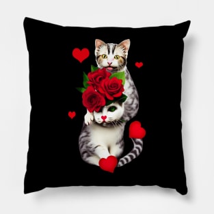 Funny Valentine Love Cats Pillow