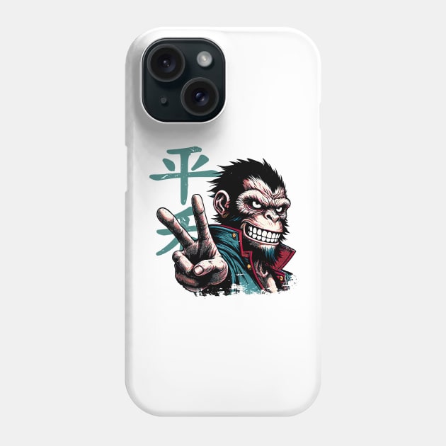 V Sign Monkey Phone Case by aswIDN