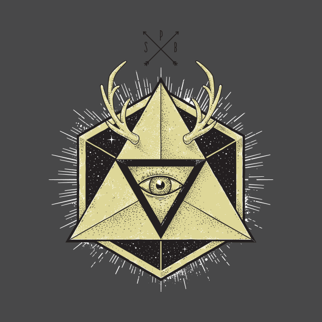 Abstract Pyramid with Eye and Antlers by bluerockproducts