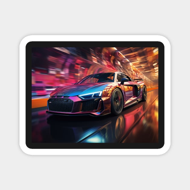 Super-cars-R8 Magnet by PixelPusherArt