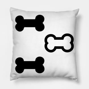 black dog bones design Pillow