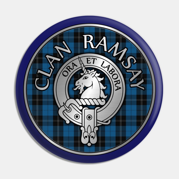 Clan Ramsay Crest & Hunting Tartan Pin by Taylor'd Designs