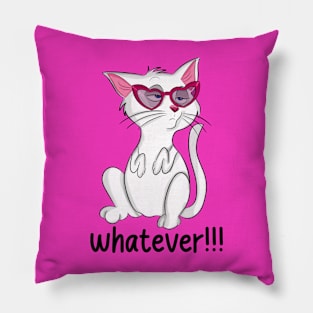 Whatever Attitude cat Pillow