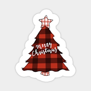 Plaid Christmas Tree Magnet