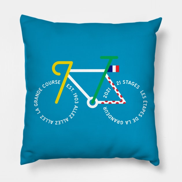 Tour De France 2021 Pillow by reigedesign