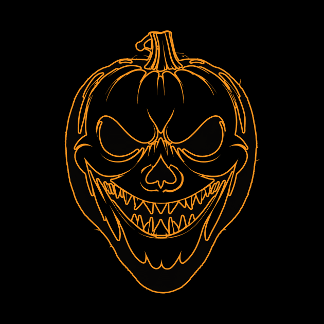 Scary jack o lantern silhouette halloween design by Edgi