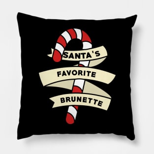 Santa's Favorite Christmas Brunette Pillow