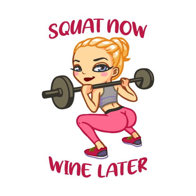 Squat now Wine later by Snowman store