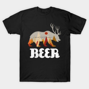Funny Beer T Shirt Deer Bear Beer T Shirt Cool Drinking Alco