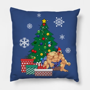 E Honda Around The Christmas Tree Street Fighter Pillow