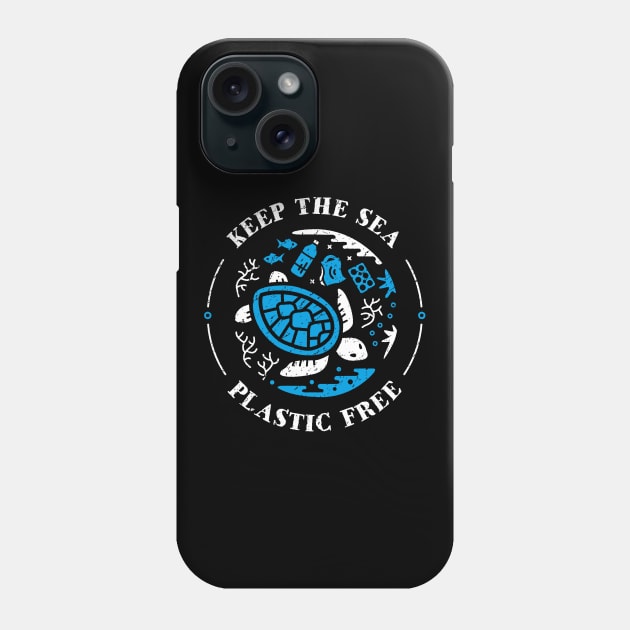 Keep the Sea Plastic Free Underwater Scene Phone Case by bangtees