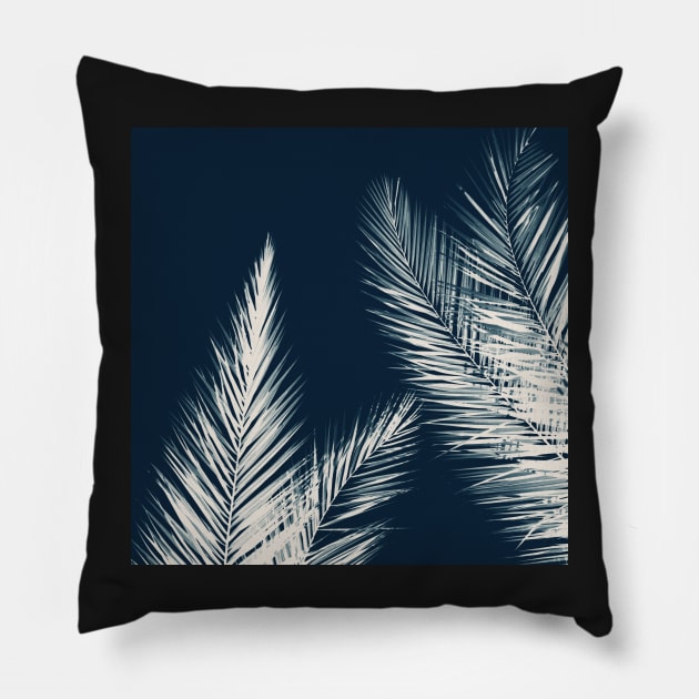 Palm Cyanotype #2 Pillow by ALICIABOCK