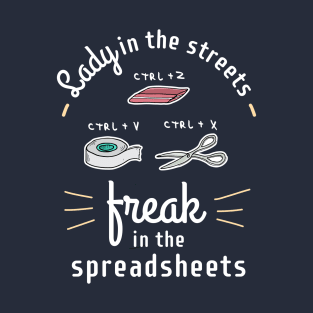 Lady In The Streets Freak In The Spreadsheets T-Shirt