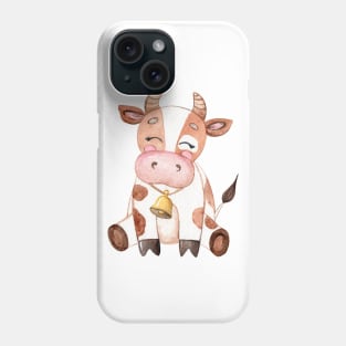 Cute brown cow Phone Case