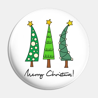 Three Christmas trees wish you a Merry Christmas! Pin