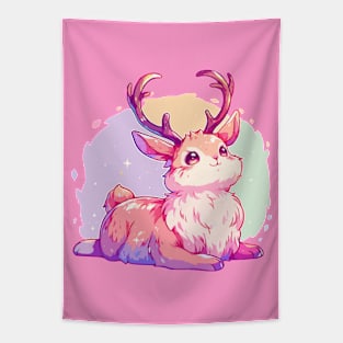 Happy jackalope rabbit with vivid colors Tapestry