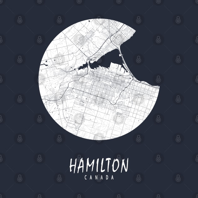 Hamilton, Canada City Map - Full Moon by deMAP Studio