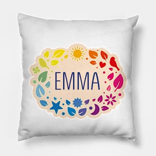 Emma name with colorful leaves Pillow