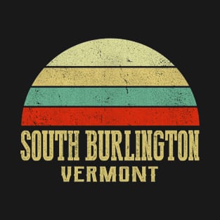 SOUTH BURLINGTON VERMONT Vintage Retro Sunset T-Shirt