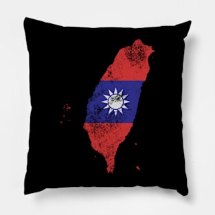 Borders Country Vintage-Grunge Flag of the Republic of China (Taiwan) Pillow