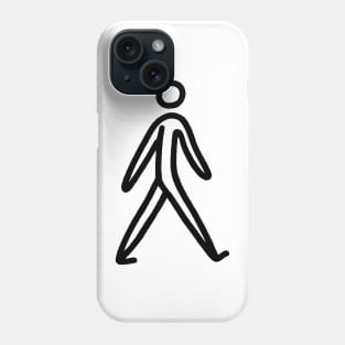 Stick figure man in black ink Phone Case