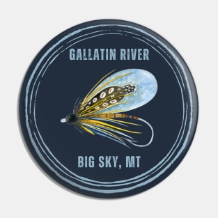 Gallatin River in Big Sky Montana Fly Fishing Pin