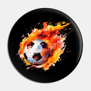 Flaming Soccer Ball Pin