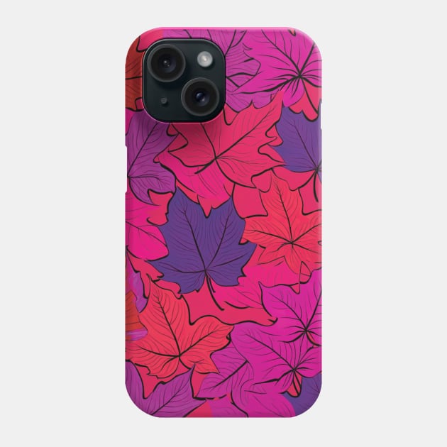 I Love Pink & Blue Leaves Phone Case by Angelic Gangster