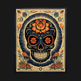 Vintage Retro Day of the Dead Skull T-Shirt