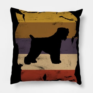 Black Russian Terrier Distressed Vintage Retro Silhouette Pillow