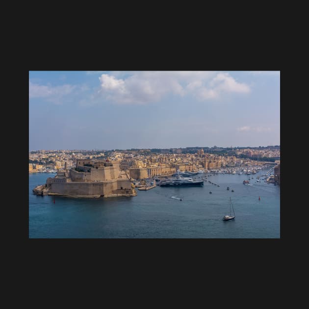 View to the Fort St. Angelo, with part of the city Birgu, Malta by lena-maximova