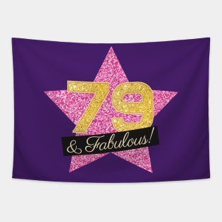 79th Birthday Gifts Women Fabulous - Pink Gold Tapestry