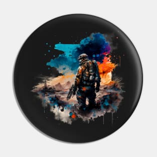 Soldier watercolor print Pin