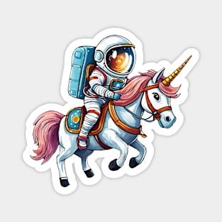 Astronaut on Mythical Unicorn Magnet