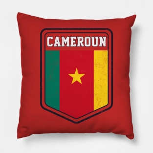 Cameroun // Vintage Look Flag Design Pillow