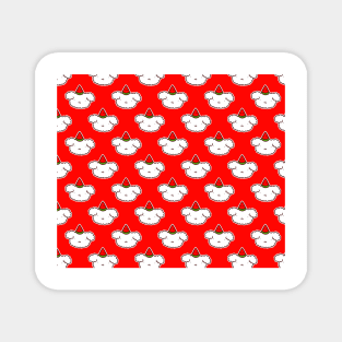 Watermelon Fluffy Dog Face Pattern Magnet