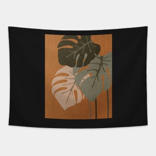 Abstract monstera, Retro, Mid century art Tapestry