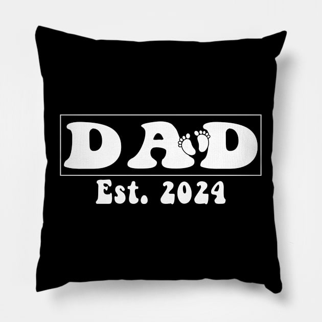 dad est 2024 Pillow by Crayoon