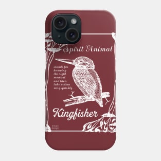 Spirit animal - kingfisher - white Phone Case