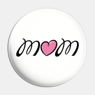 I Love Mom Heart Pin