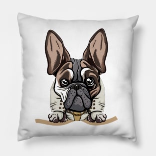 dog in pocket funny puppy for dog lover Bulldog Pillow