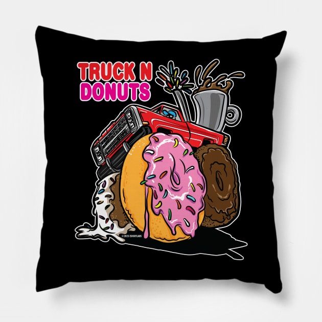 Truck N Donuts Pillow by eShirtLabs